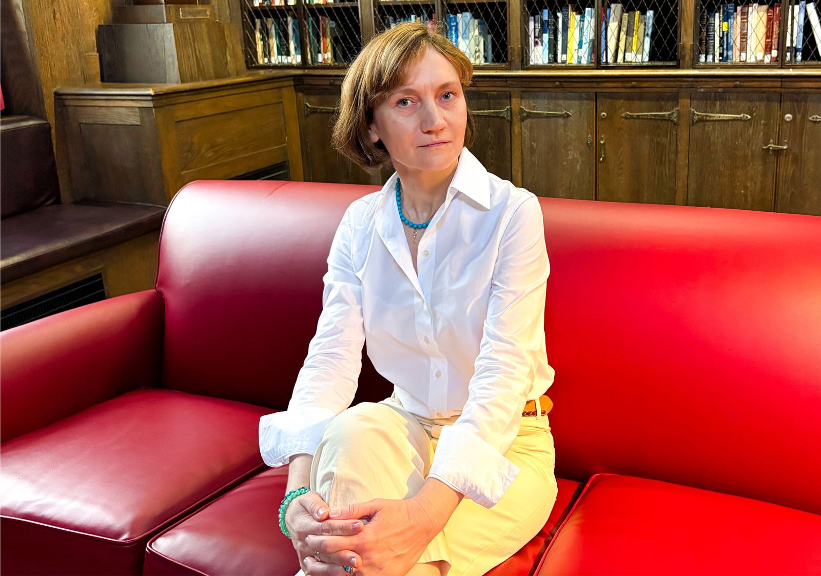 Women's couch and bookcase