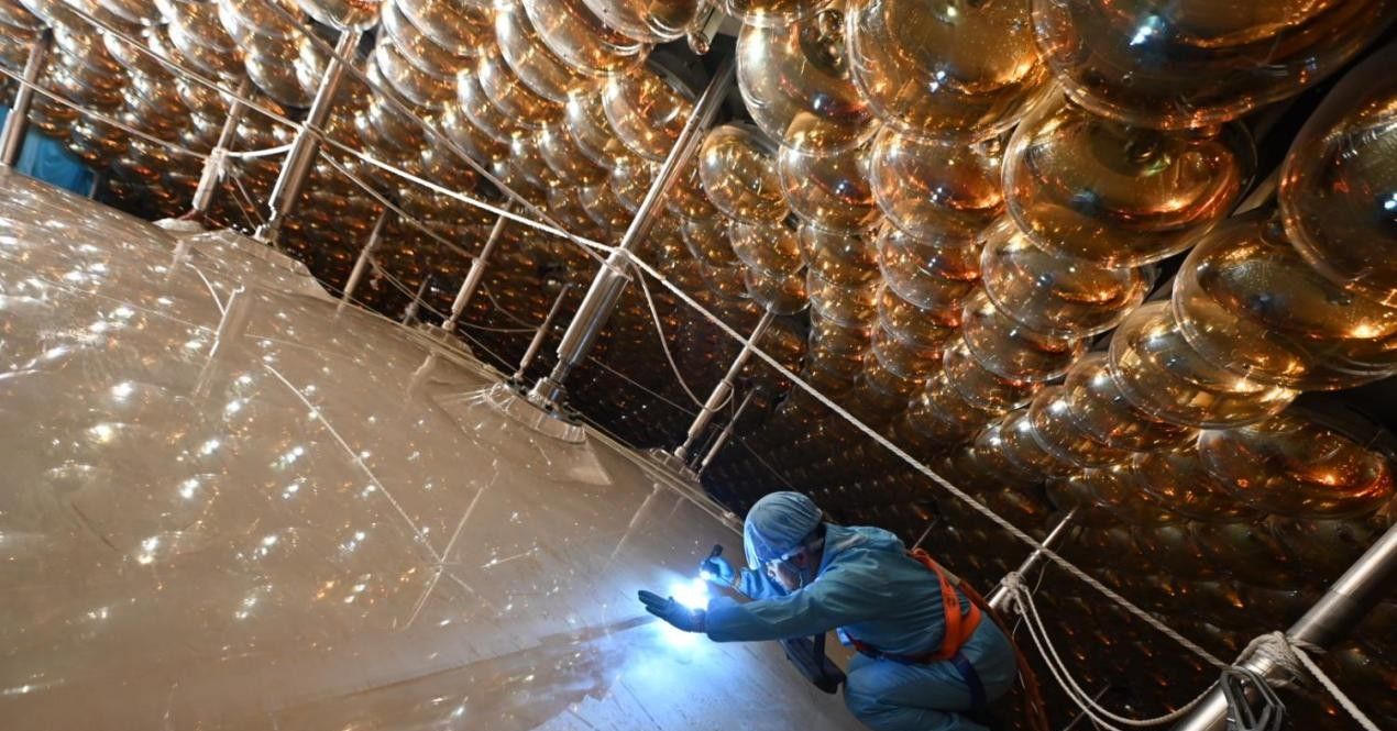 This giant underground neutrino detector takes over the mysteries of physics