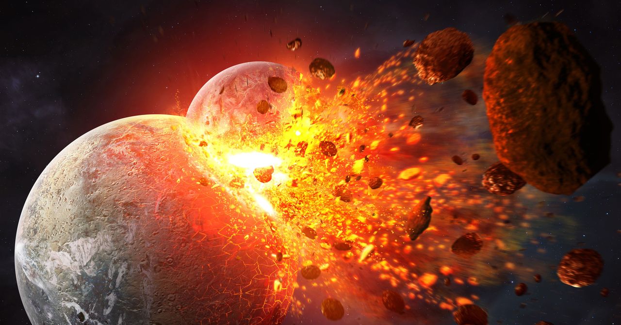 Collision with another planet could allow for life on earth